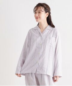 LAURA ASHLEY / ローラ アシュレイ ルームウェア | 綿100％ ダブルガーゼ使用 「タロントンストライプ」柄 パジャマ