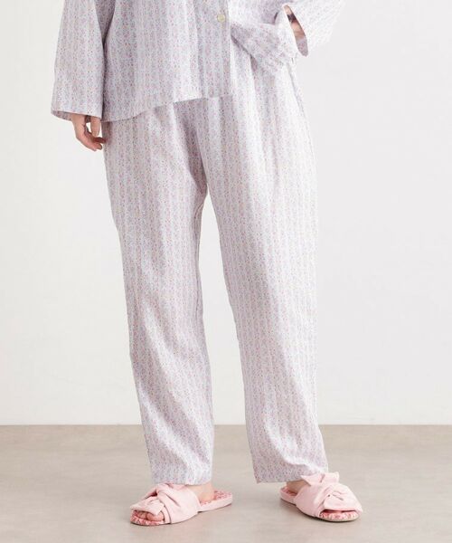 LAURA ASHLEY / ローラ アシュレイ ルームウェア | 綿100％ ダブルガーゼ使用 「タロントンストライプ」柄 パジャマ | 詳細11