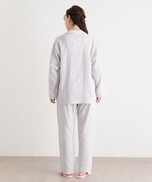 LAURA ASHLEY / ローラ アシュレイ ルームウェア | 綿100％ ダブルガーゼ使用 「タロントンストライプ」柄 パジャマ | 詳細24