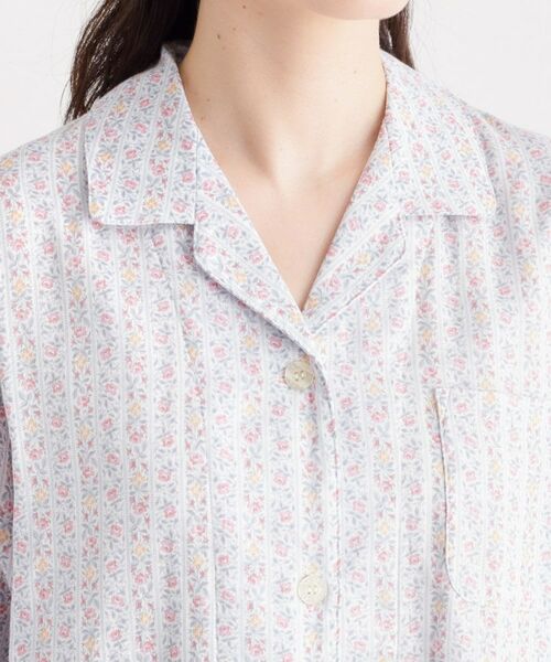 LAURA ASHLEY / ローラ アシュレイ ルームウェア | 綿100％ ダブルガーゼ使用 「タロントンストライプ」柄 パジャマ | 詳細25