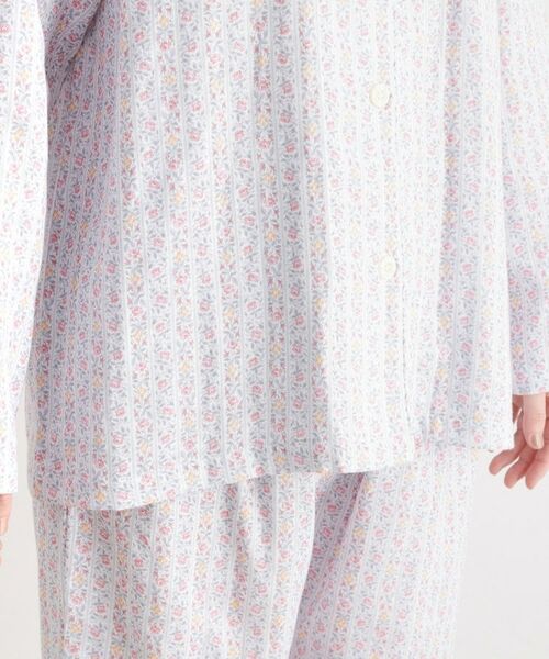 LAURA ASHLEY / ローラ アシュレイ ルームウェア | 綿100％ ダブルガーゼ使用 「タロントンストライプ」柄 パジャマ | 詳細27