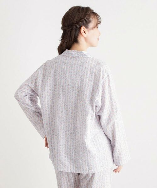 LAURA ASHLEY / ローラ アシュレイ ルームウェア | 綿100％ ダブルガーゼ使用 「タロントンストライプ」柄 パジャマ | 詳細3