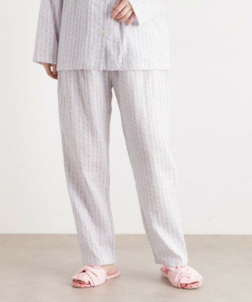 LAURA ASHLEY / ローラ アシュレイ ルームウェア | 綿100％ ダブルガーゼ使用 「タロントンストライプ」柄 パジャマ | 詳細4