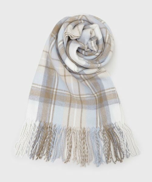 LAURA ASHLEY/ローラ アシュレイ ウール混チェックストール アイボリー(004) 00(FREE) LAURA ASHLEY/ローラ アシュレイ ウール混チェックストール アイボリー(004) 00(FREE)