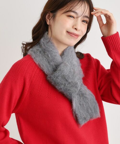 LAURA ASHLEY / ローラ アシュレイ マフラー・ショール・スヌード・ストール | ウール混シャギーショートマフラー | 詳細5