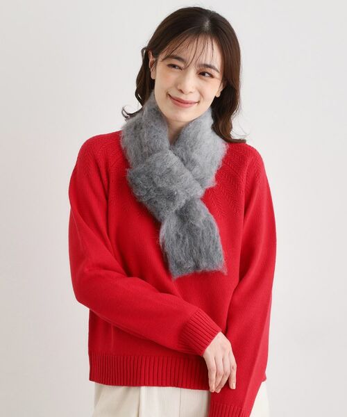 LAURA ASHLEY / ローラ アシュレイ マフラー・ショール・スヌード・ストール | ウール混シャギーショートマフラー | 詳細6