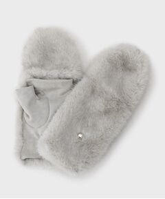 LAURA ASHLEY / ローラ アシュレイ 手袋 | 【指先2WAY】フェイクファーミトン