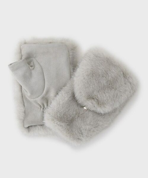 LAURA ASHLEY / ローラ アシュレイ 手袋 | 【指先2WAY】フェイクファーミトン | 詳細2