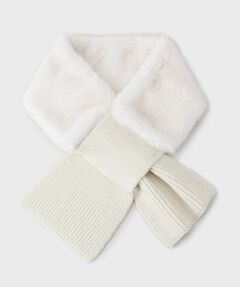 LAURA ASHLEY / ローラ アシュレイ マフラー・ショール・スヌード・ストール | 【差し込み式／フェイクファー】ニットストール