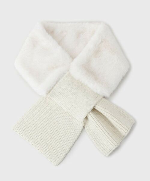 LAURA ASHLEY / ローラ アシュレイ マフラー・ショール・スヌード・ストール | 【差し込み式／フェイクファー】ニットストール | 詳細1