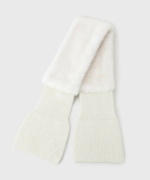 LAURA ASHLEY / ローラ アシュレイ マフラー・ショール・スヌード・ストール | 【差し込み式／フェイクファー】ニットストール | 詳細2