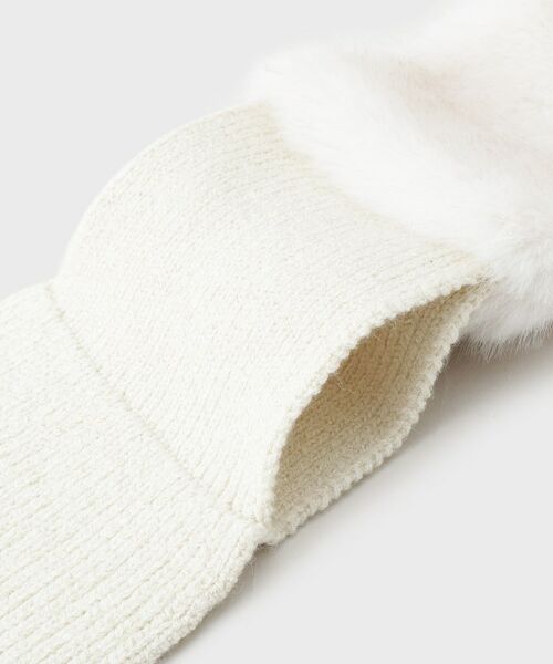 LAURA ASHLEY / ローラ アシュレイ マフラー・ショール・スヌード・ストール | 【差し込み式／フェイクファー】ニットストール | 詳細3