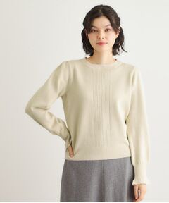 LAURA ASHLEY / ローラ アシュレイ ニット・セーター | 【FOX混／洗える／袖口フリル】 柄編みプルオーバーニット