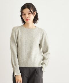 LAURA ASHLEY / ローラ アシュレイ ニット・セーター | 【FOX混／洗える／袖口フリル】 柄編みプルオーバーニット