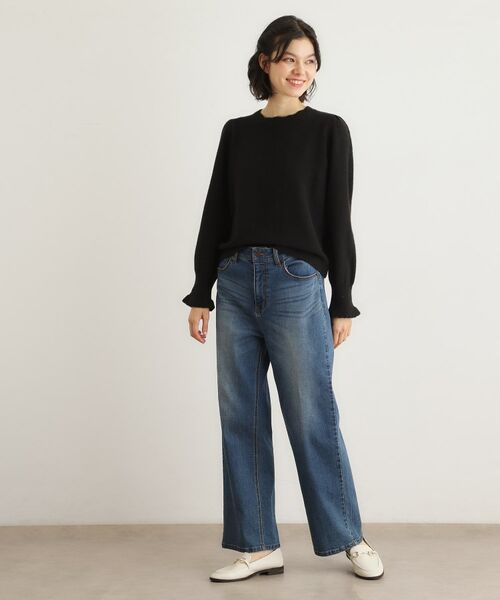 LAURA ASHLEY / ローラ アシュレイ ニット・セーター | 【FOX混／洗える／袖口フリル】 柄編みプルオーバーニット | 詳細11