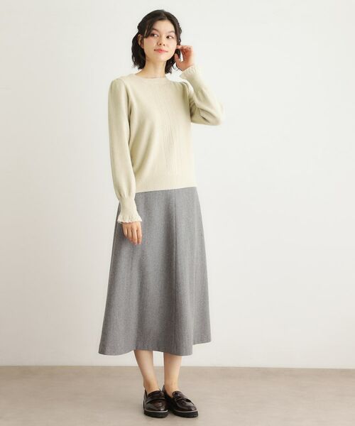 LAURA ASHLEY / ローラ アシュレイ ニット・セーター | 【FOX混／洗える／袖口フリル】 柄編みプルオーバーニット | 詳細2