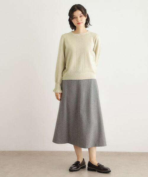 LAURA ASHLEY / ローラ アシュレイ ニット・セーター | 【FOX混／洗える／袖口フリル】 柄編みプルオーバーニット | 詳細3