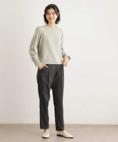 LAURA ASHLEY / ローラ アシュレイ ニット・セーター | 【FOX混／洗える／袖口フリル】 柄編みプルオーバーニット | 詳細6