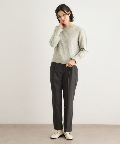 LAURA ASHLEY / ローラ アシュレイ ニット・セーター | 【FOX混／洗える／袖口フリル】 柄編みプルオーバーニット | 詳細7