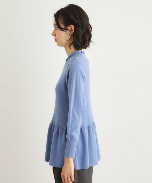 LAURA ASHLEY / ローラ アシュレイ ニット・セーター | 【洗える/ウール混/サスティナブル素材】フリルネックペプラム プルオーバーニット | 詳細18
