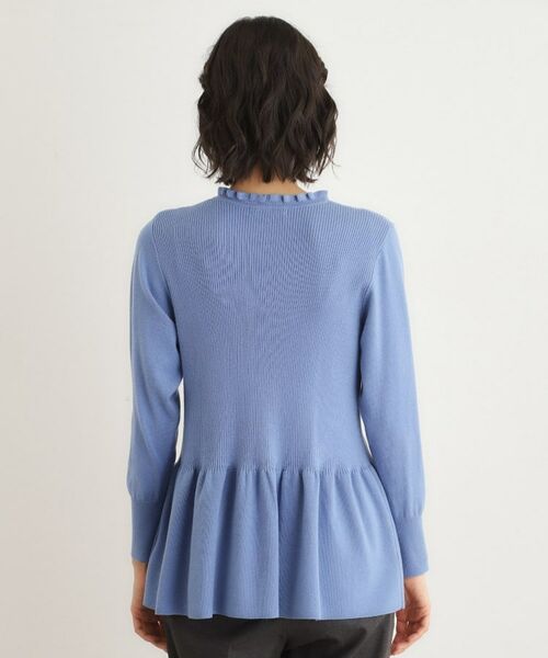 LAURA ASHLEY / ローラ アシュレイ ニット・セーター | 【洗える/ウール混/サスティナブル素材】フリルネックペプラム プルオーバーニット | 詳細19