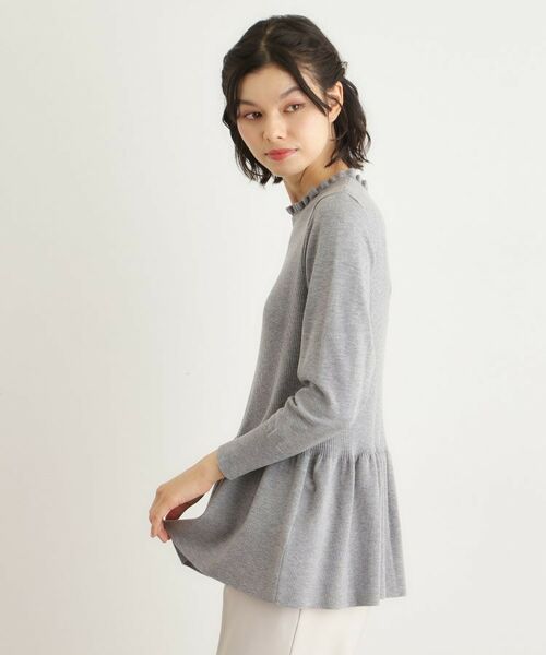 LAURA ASHLEY / ローラ アシュレイ ニット・セーター | 【洗える/ウール混/サスティナブル素材】フリルネックペプラム プルオーバーニット | 詳細5