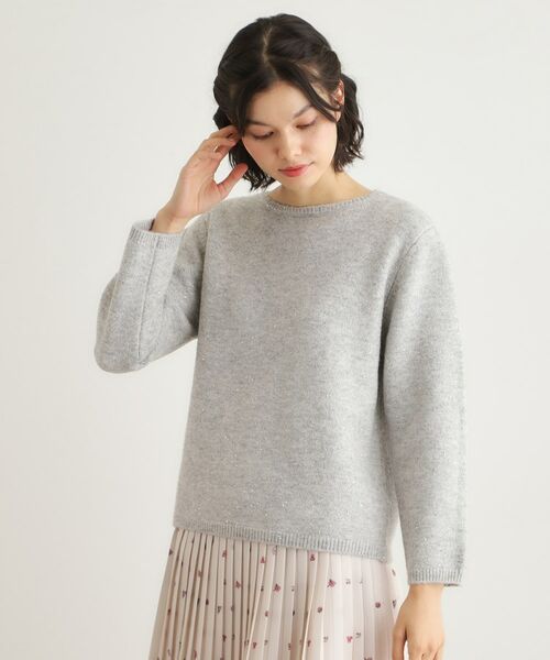 LAURA ASHLEY / ローラ アシュレイ ニット・セーター | 【洗える/ウール混】ミニスパンコール プルオーバーニット | 詳細1