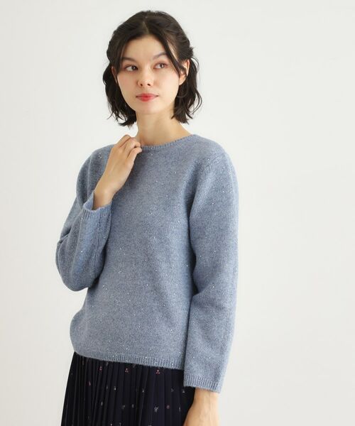 LAURA ASHLEY / ローラ アシュレイ ニット・セーター | 【洗える/ウール混】ミニスパンコール プルオーバーニット | 詳細9