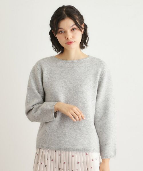 LAURA ASHLEY / ローラ アシュレイ ニット・セーター | 【洗える/ウール混】ミニスパンコール プルオーバーニット(ライトグレー(011))