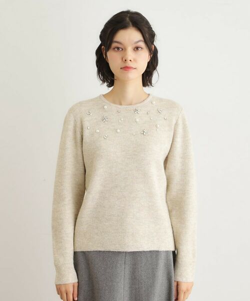 LAURA ASHLEY / ローラ アシュレイ ニット・セーター | 【モヘヤ混／洗える／ビジュー付き】プルオーバーニット | 詳細13