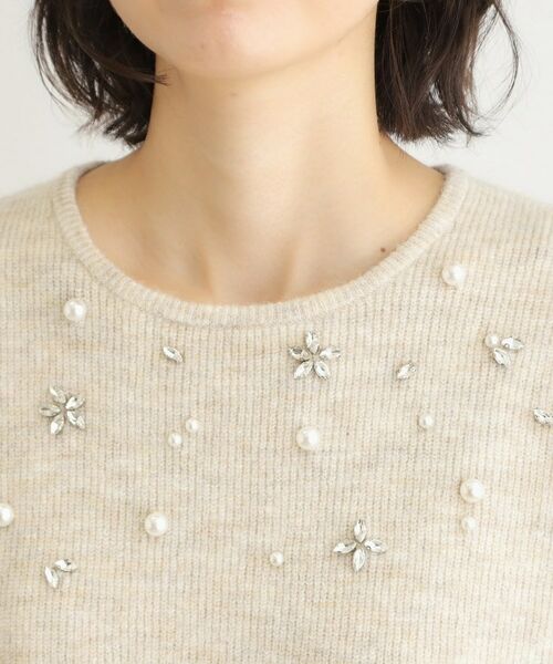 LAURA ASHLEY / ローラ アシュレイ ニット・セーター | 【モヘヤ混／洗える／ビジュー付き】プルオーバーニット | 詳細16