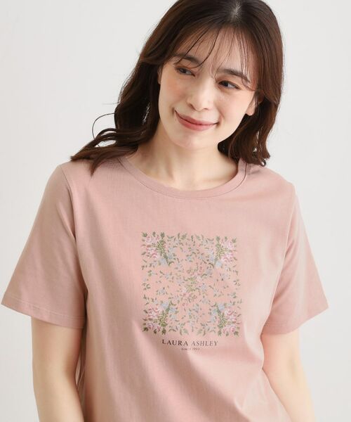 LAURA ASHLEY / ローラ アシュレイ Tシャツ | 【カラー追加！STORY掲載！／コットン100％／3colors】エラビー スカーフ柄 Tシャツ | 詳細5