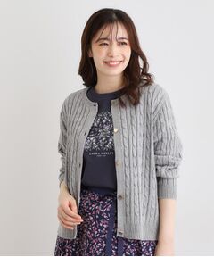 LAURA ASHLEY / ローラ アシュレイ カーディガン・ボレロ | 【洗える／同素材アイテムあり】ケーブル編み ニットカーディガン