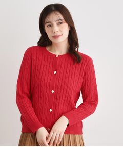 LAURA ASHLEY / ローラ アシュレイ カーディガン・ボレロ | 【洗える／同素材アイテムあり】ケーブル編み ニットカーディガン