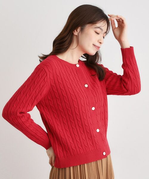 LAURA ASHLEY / ローラ アシュレイ カーディガン・ボレロ | 【洗える／同素材アイテムあり】ケーブル編み ニットカーディガン | 詳細9