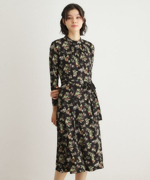 LAURA ASHLEY / ローラ アシュレイ ミニ丈・ひざ丈ワンピース | 【洗える/ジャージ素材/同柄アイテムあり】ベリーズ スペースド柄ワンピース | 詳細1