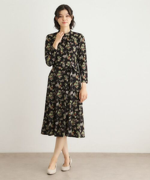 LAURA ASHLEY / ローラ アシュレイ ミニ丈・ひざ丈ワンピース | 【洗える/ジャージ素材/同柄アイテムあり】ベリーズ スペースド柄ワンピース | 詳細2