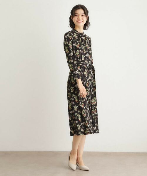 LAURA ASHLEY / ローラ アシュレイ ミニ丈・ひざ丈ワンピース | 【洗える/ジャージ素材/同柄アイテムあり】ベリーズ スペースド柄ワンピース | 詳細3