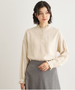 LAURA ASHLEY / ローラ アシュレイ シャツ・ブラウス | 【洗える／羽織に使える】セルロース フリルブラウス