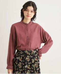 LAURA ASHLEY / ローラ アシュレイ シャツ・ブラウス | 【洗える／羽織に使える】セルロース フリルブラウス