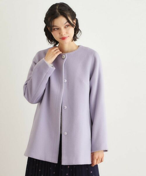 LAURA ASHLEY / ローラ アシュレイ その他アウター | 【ウール混/ビジューボタン】ミドル丈コート | 詳細5