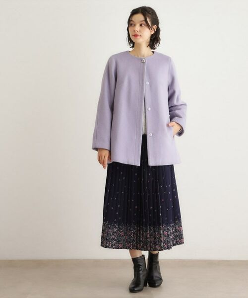 LAURA ASHLEY / ローラ アシュレイ その他アウター | 【ウール混/ビジューボタン】ミドル丈コート | 詳細6