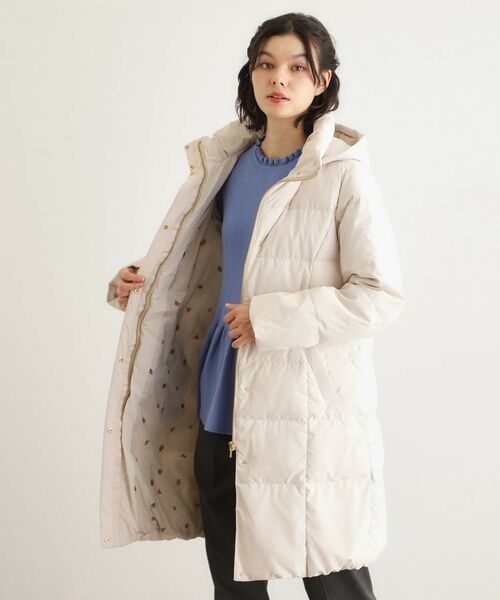 LAURA ASHLEY / ローラ アシュレイ ダウンジャケット・ベスト | 【ダウン使用/同柄アイテムあり】ライリー バタフライズ柄ロングダウンコート | 詳細1