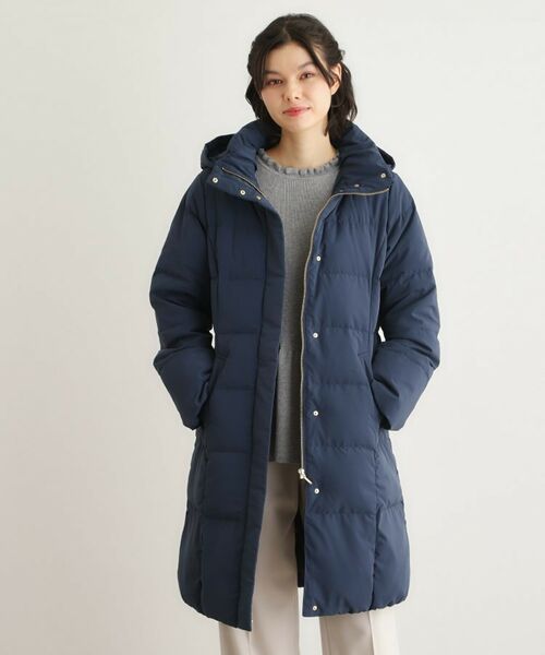 LAURA ASHLEY/ローラ アシュレイ 【ダウン使用／同柄アイテムあり】ライリー バタフライズ柄ロングダウンコート ネイビー(094) 38(M)