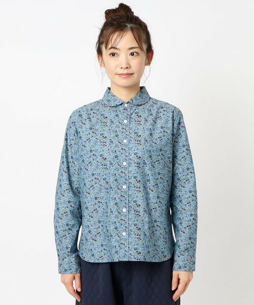 LAURA ASHLEY / ローラ アシュレイ シャツ・ブラウス | 【コットン100％／ワンマイルウエア】ロサ サンクタ柄 ダンガリーブラウス | 詳細1