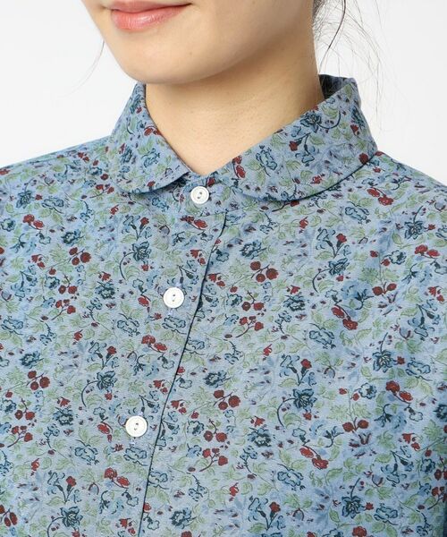 LAURA ASHLEY / ローラ アシュレイ シャツ・ブラウス | 【コットン100％／ワンマイルウエア】ロサ サンクタ柄 ダンガリーブラウス | 詳細4