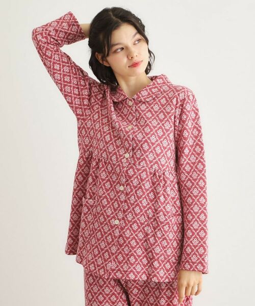 LAURA ASHLEY / ローラ アシュレイ ルームウェア | 中わた入り マリートレリス柄プリント ニットキルトパジャマ | 詳細1
