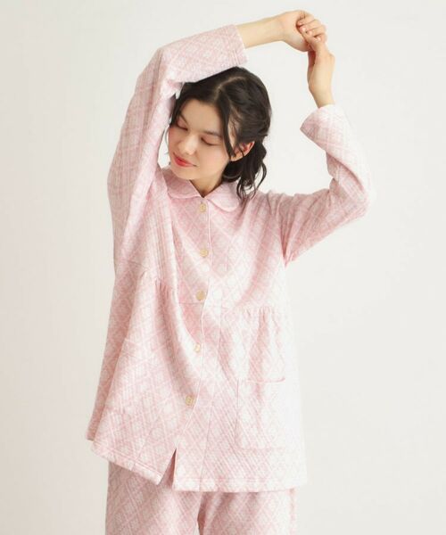 LAURA ASHLEY / ローラ アシュレイ ルームウェア | 中わた入り マリートレリス柄プリント ニットキルトパジャマ | 詳細5