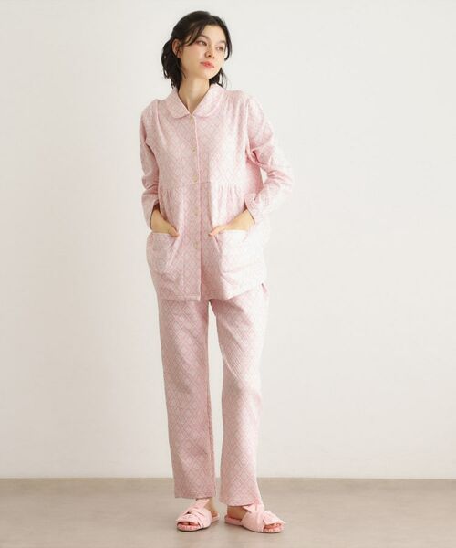 LAURA ASHLEY / ローラ アシュレイ ルームウェア | 中わた入り マリートレリス柄プリント ニットキルトパジャマ | 詳細6