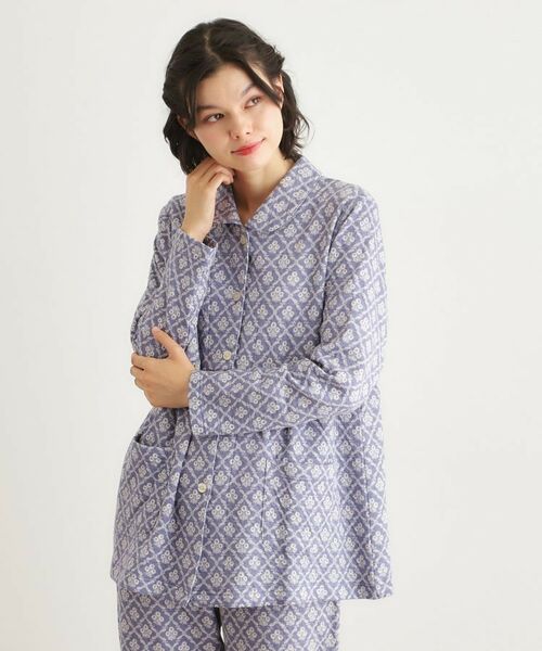 LAURA ASHLEY / ローラ アシュレイ ルームウェア | 中わた入り マリートレリス柄プリント ニットキルトパジャマ | 詳細9